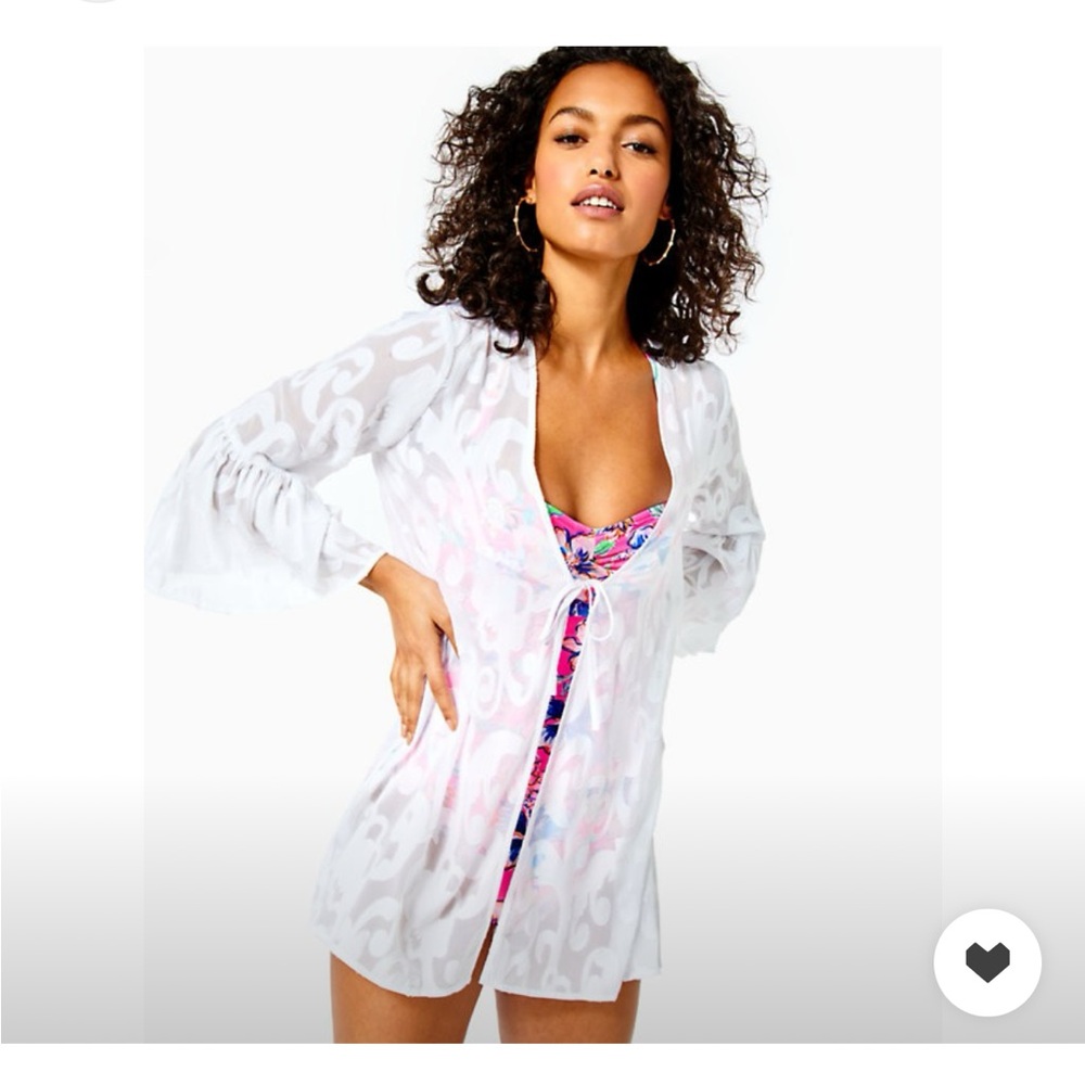 Lilly Pulitzer Motley White Sheer Cover-Up